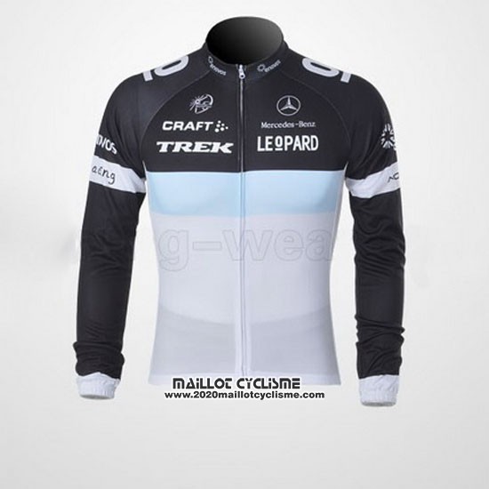 2011 Maillot Ciclismo Trek Leqpard Noir et Azur Manches Longues et Cuissard